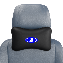 Подушка под шею черная с вышивкой 